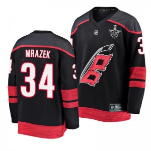 Hurricanes Petr Mrazek 2020 Stanley Cup Playoffs Alternate Black Jersey - Sale