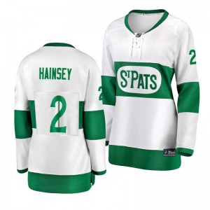 Toronto Maple Leafs Ron Hainsey Women's White St. Pats Premier Breakaway Player Jersey - Sale