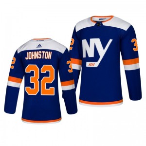 Ross Johnston Islanders Authentic Adidas Alternate Blue Jersey - Sale