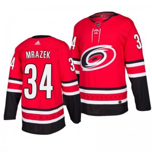 Petr Mrazek Hurricanes Red Adidas Home Authentic Jersey - Sale