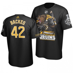 2019 Stanley Cup Final Bruins David Backes Cartoon Mascot T-Shirt - Black - Sale