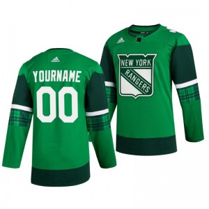 Rangers Custom 2020 St. Patrick's Day Authentic Player Green Jersey - Sale