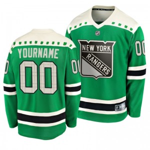 Rangers Custom 2020 St. Patrick's Day Replica Player Green Jersey - Sale