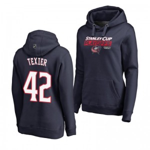 Alexandre Texier Columbus Blue Jackets 2019 Stanley Cup Playoffs Bound Body Checking Pullover Women's Navy Hoodie - Sale