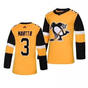 Penguins Olli Maatta Player Authentic Gold Alternate Jersey - Sale