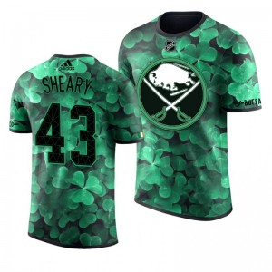 Sabres Conor Sheary St. Patrick's Day Green Lucky Shamrock Adidas T-shirt - Sale