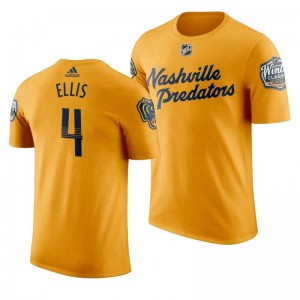 2020 Winter Classic Nashville Predators Ryan Ellis Yellow Team Logo T-Shirt - Sale