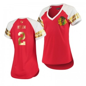 Duncan Keith Chicago Blackhawks Mother's Day Golden Edition Red T-Shirt - Sale