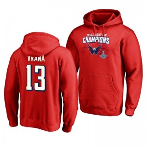 Jakub Vrana Capitals 2018 Red Pullover Stanley Cup Champions Hoodie - Sale