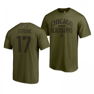 Dylan Strome Blackhawks Khaki Camo Collection Jungle T-Shirt - Sale