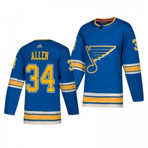 Blues Jake Allen Heritage Adidas Authentic Blue Alternate Jersey - Sale