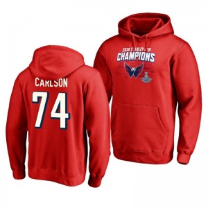 John Carlson Capitals 2018 Red Pullover Stanley Cup Champions Hoodie - Sale