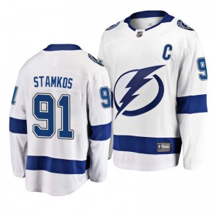 Steven Stamkos Lightning White Breakaway Away Player Jersey - Sale