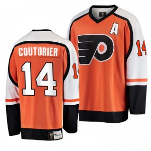 Men's Flyers Sean Couturier #14 Orange 2019-20 Premier Breakaway Player Jersey - Sale