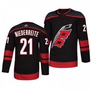 Nino Niederreiter Hurricanes Player Authentic Alternate Black Jersey - Sale