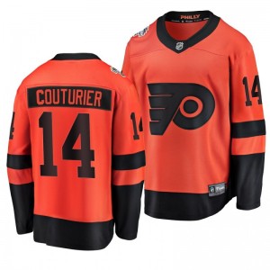 Flyers Men's Sean Couturier 2019 NHL Stadium Series Coors Light Breakaway Orange Jersey - Sale