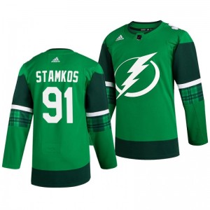 Lightning Steven Stamkos 2020 St. Patrick's Day Authentic Player Green Jersey - Sale