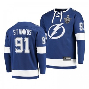 2020 Stanley Cup Playoffs Lightning Steven Stamkos Jersey Hoodie Blue - Sale