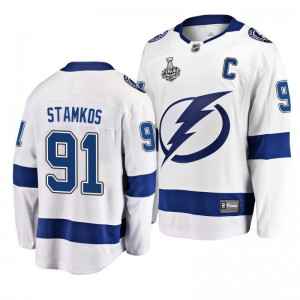 Lightning Steven Stamkos Men's 2020 Stanley Cup Final Breakaway Player Away White Jersey - Sale