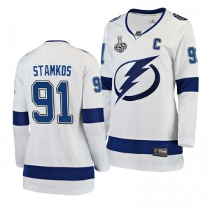 Lightning Steven Stamkos Women's 2020 Stanley Cup Final Breakaway Player Away White Jersey - Sale