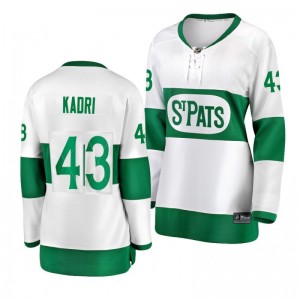 Toronto Maple Leafs Nazem Kadri Women's White St. Pats Premier Breakaway Player Jersey - Sale
