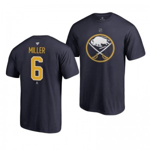 Colin Miller Sabres Navy Authentic Stack T-Shirt - Sale