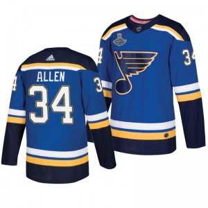 Blues 2019 Stanley Cup Champions Royal Adidas Authentic Jake Allen Jersey - Sale