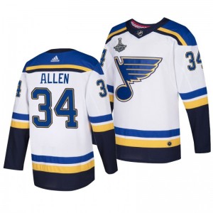 Blues 2019 Stanley Cup Champions White Authentic Player Jake Allen Jersey - Sale