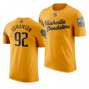 2020 Winter Classic Nashville Predators Ryan Johansen Yellow Team Logo T-Shirt - Sale
