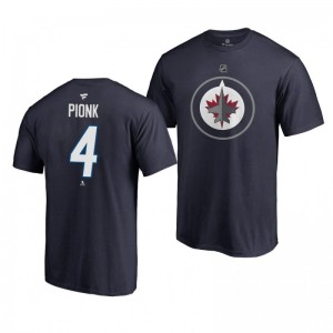 Neal Pionk Jets Navy Authentic Stack T-Shirt - Sale