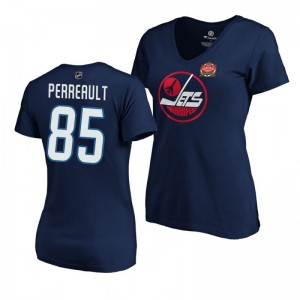 Jets Mathieu Perreault Women's 2019 Heritage Classic Primary Logo T-Shirt Navy - Sale