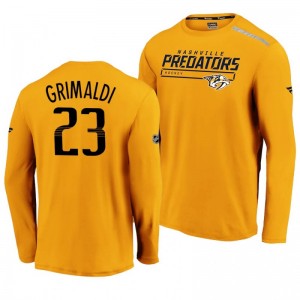 Predators Rocco Grimaldi 2020 Authentic Pro Clutch Long Sleeve Yellow T-Shirt - Sale