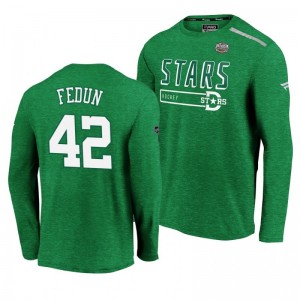 Dallas Stars Taylor Fedun Green 2020 Winter Classic Men's Long Sleeve T-Shirt - Sale