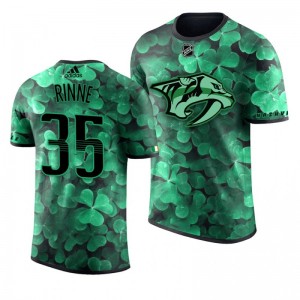 Predators Pekka Rinne St. Patrick's Day Green Lucky Shamrock Adidas T-shirt - Sale