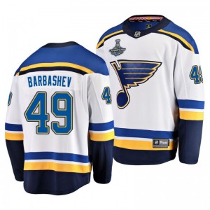 Blues 2019 Stanley Cup Champions Ivan Barbashev Away Breakaway Player Jersey - White - Sale