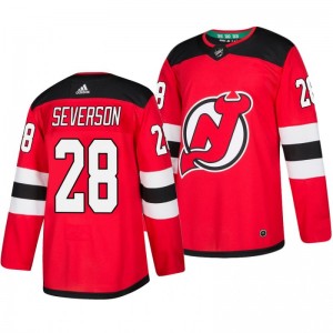 Devils Damon Severson Red Home Adidas Authentic Jersey - Sale