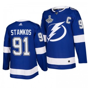 Steven Stamkos Lightning 2020 Stanley Cup Champions Jersey Blue Authentic Home - Sale