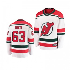 Youth Devils Jesper Bratt White Breakaway Player Alternate Jersey - Sale