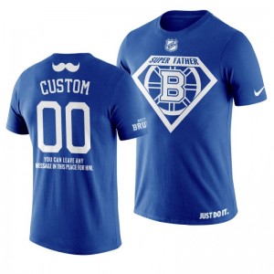 Boston Bruins Custom Navy Father's Day Super Dad T-shirt - Sale