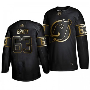 Devils Jesper Bratt Black Golden Edition Authentic Adidas Jersey - Sale