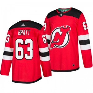 Devils Jesper Bratt Red Home Adidas Authentic Jersey - Sale