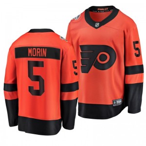 Flyers Men's Samuel Morin 2019 NHL Stadium Series Coors Light Breakaway Orange Jersey - Sale