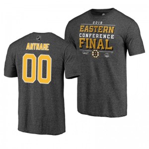 Bruins 2019 Stanley Cup Playoffs Custom Eastern Conference Finals Gray T-Shirt - Sale