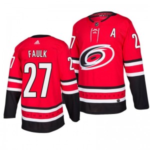 Justin Faulk Hurricanes Red Adidas Home Authentic Jersey - Sale