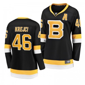Women's Bruins David Krejci Black Alternate Breakaway Premier Jersey - Sale