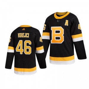 Men's Bruins David Krejci Black Authentic Pro Alternate Jersey - Sale