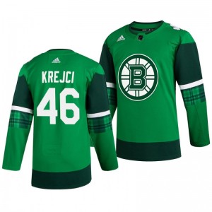 Bruins David Krejci 2020 St. Patrick's Day Authentic Player Green Jersey - Sale