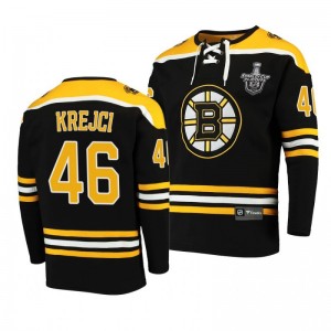 2020 Stanley Cup Playoffs Bruins David Krejci Jersey Hoodie Black - Sale