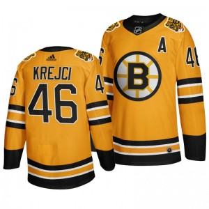 Bruins David Krejci 2021 Reverse Retro Gold Authentic Jersey - Sale