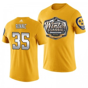 Pekka Rinne Predators Winter Classic Alternate Logo T-shirt Yellow - Sale